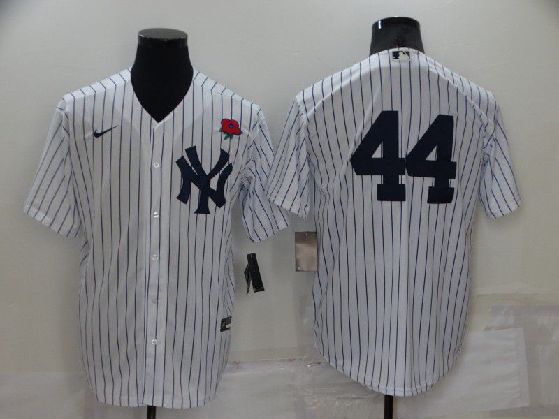 Men New York Yankees 44 No Name White Strip Game 2022 Nike MLB Jersey
